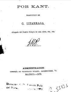 METAFÍSICA DE LAS COSTUMBRES El Deseo es la facultad de ser causa de los objetos de nuestras representaciones por medio de estas representaciones mismas
